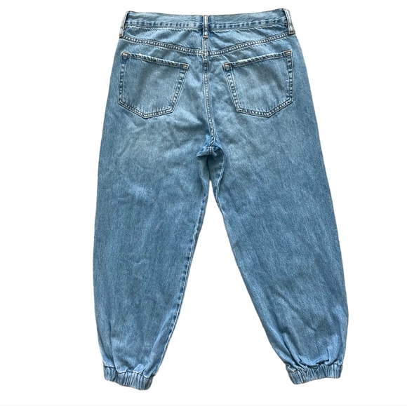 FRAME High Rise cropped the lounge Chill denim jogger blue Jeans size 29 - Picture 12 of 16